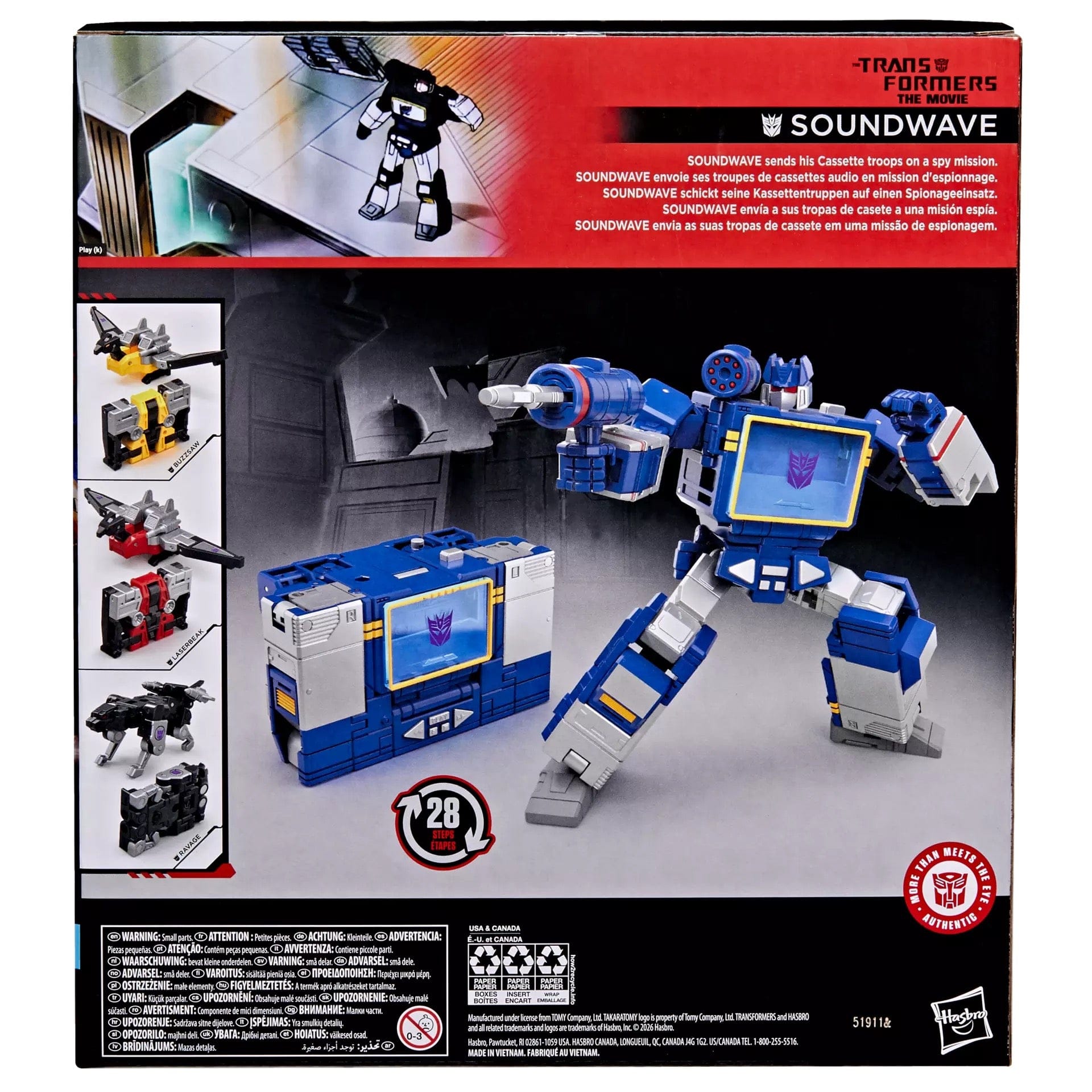 Hasbro Transformers Studio Series Leader Class The Transformers: The Movie Soundwave Action Figure