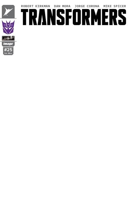 Image Comics Transformers #25 Cover H Blank Sketch Decepticon Variant