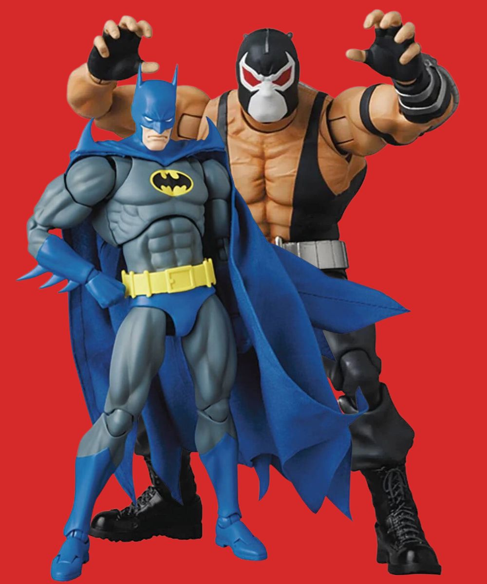 MAFEX Batman: Knightfall Knight Crusader Batman and Bane Action Figures
