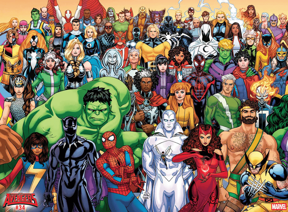 Marvel Comics Avengers #34 #35 #36 Wraparound Cover Russell Dauterman Set