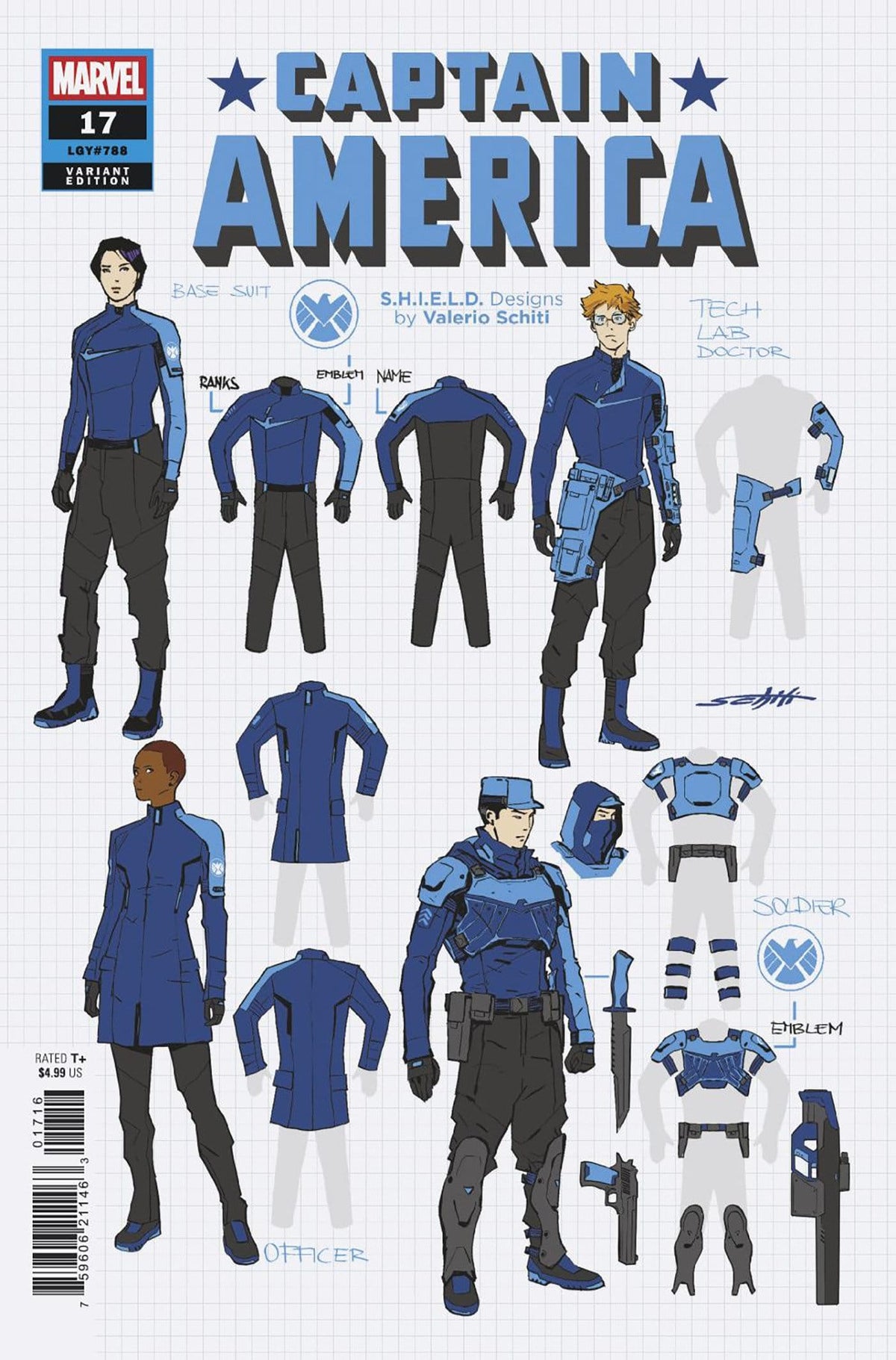 Marvel Comics Captain America #17 Valerio Schiti Design Variant