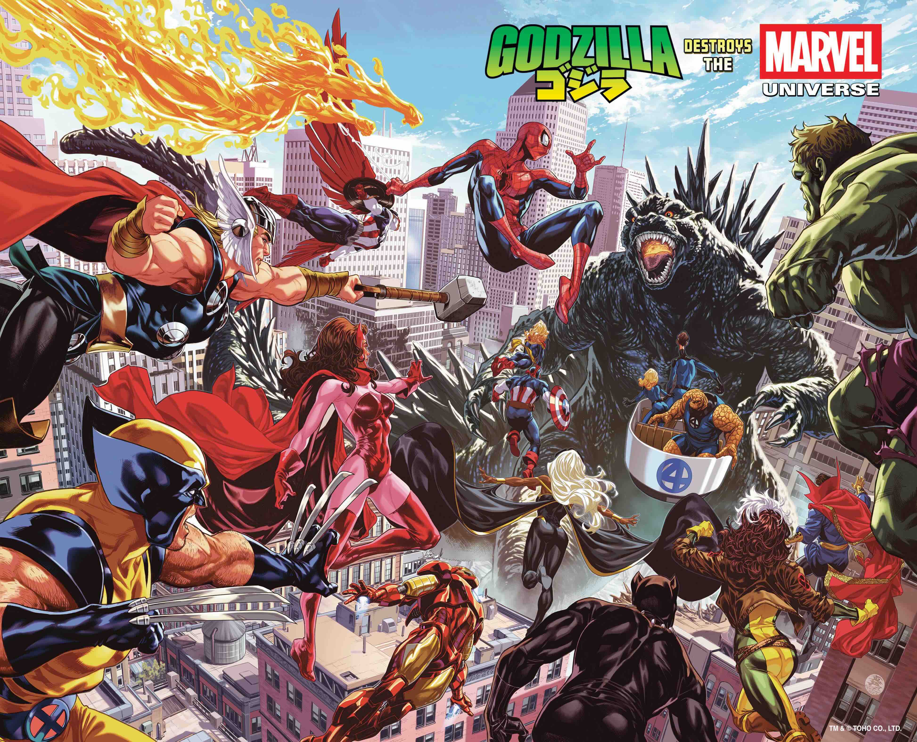 Marvel Comics Godzilla Destroys The Marvel Universe #1 Wraparound Cover