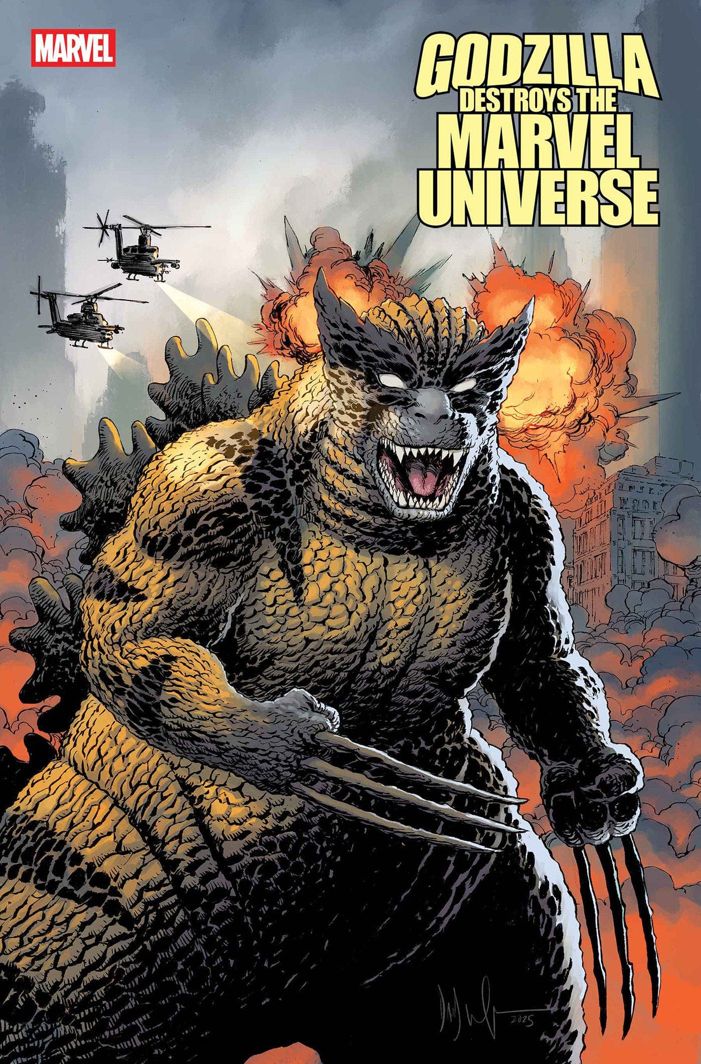 Marvel Comics Godzilla Destroys The Marvel Universe #4 Dave Wachter Marvelzed Wolverine-Zilla Variant