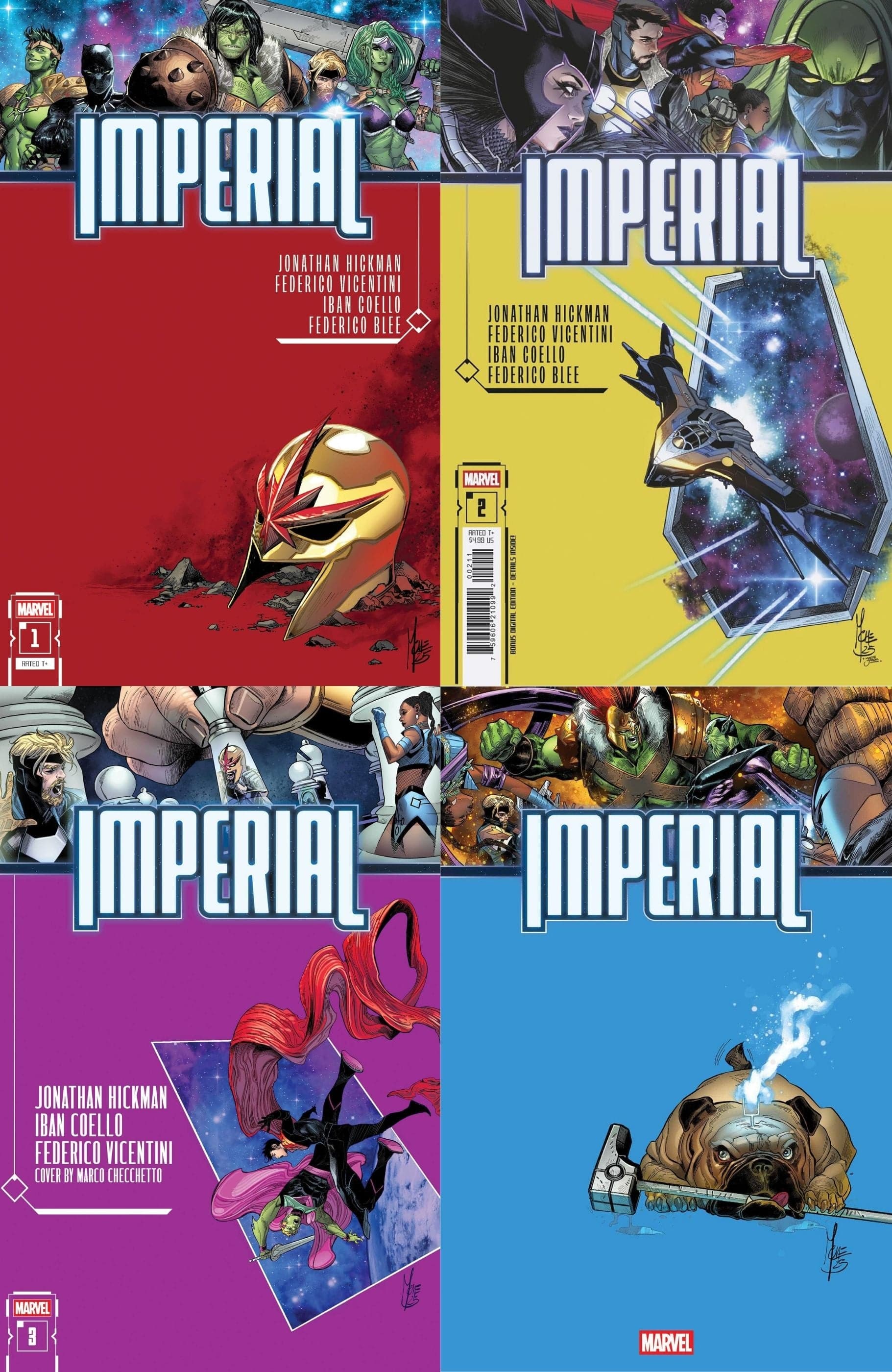 Marvel Comics Imperial #1 2 3 4 Main Cover Marco Checchetto Set