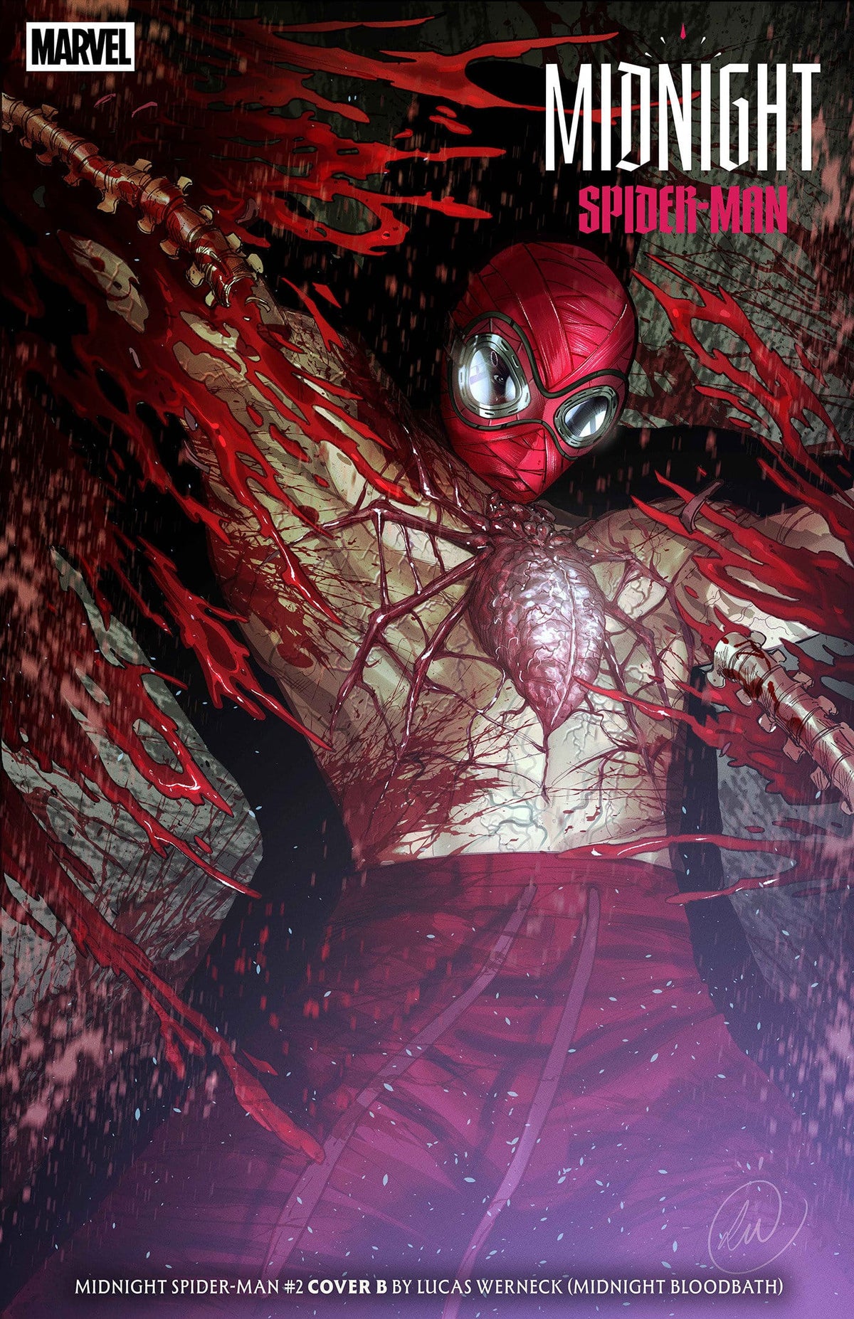 Marvel Comics Midnight Spider-Man #2 Cover B Lucas Werneck Midnight Bloodbath Variant