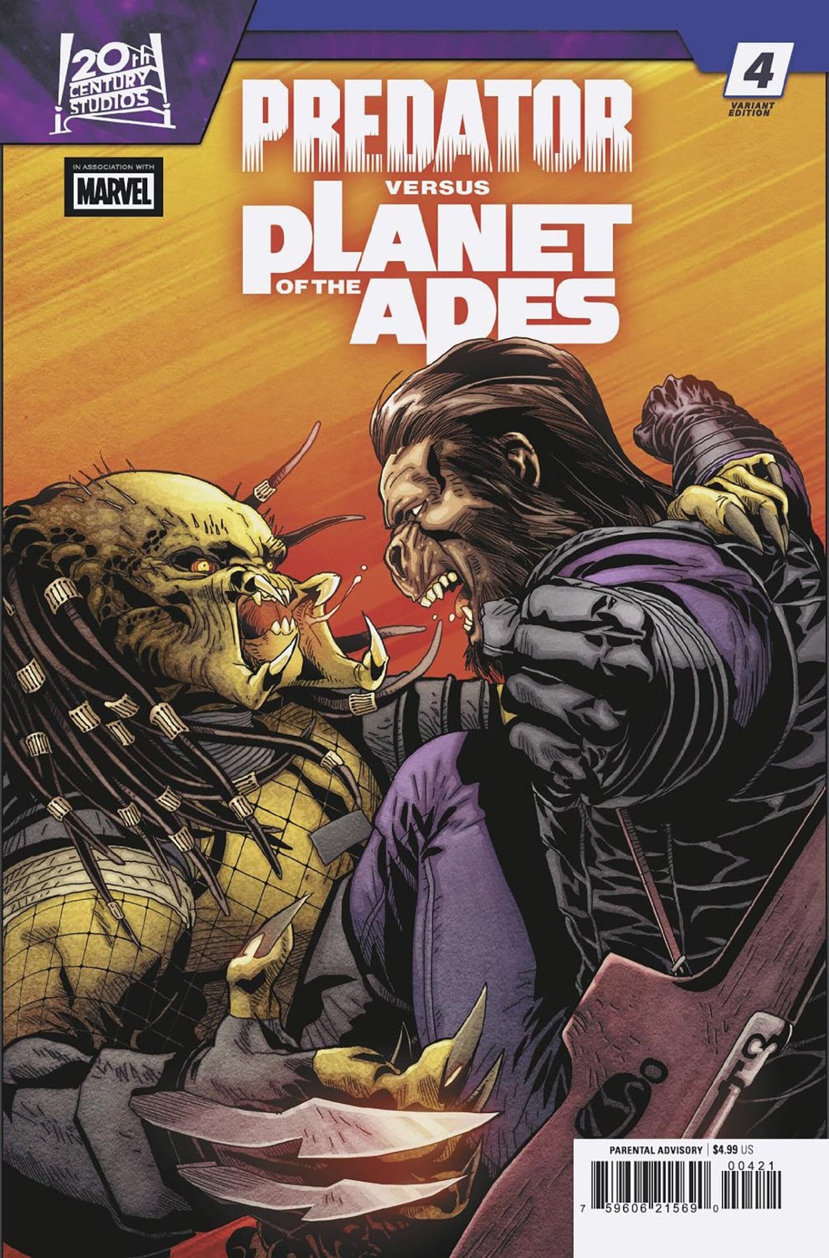 Marvel Comics Predator vs. The Planet Of The Apes #4 Salvador Larroca Variant
