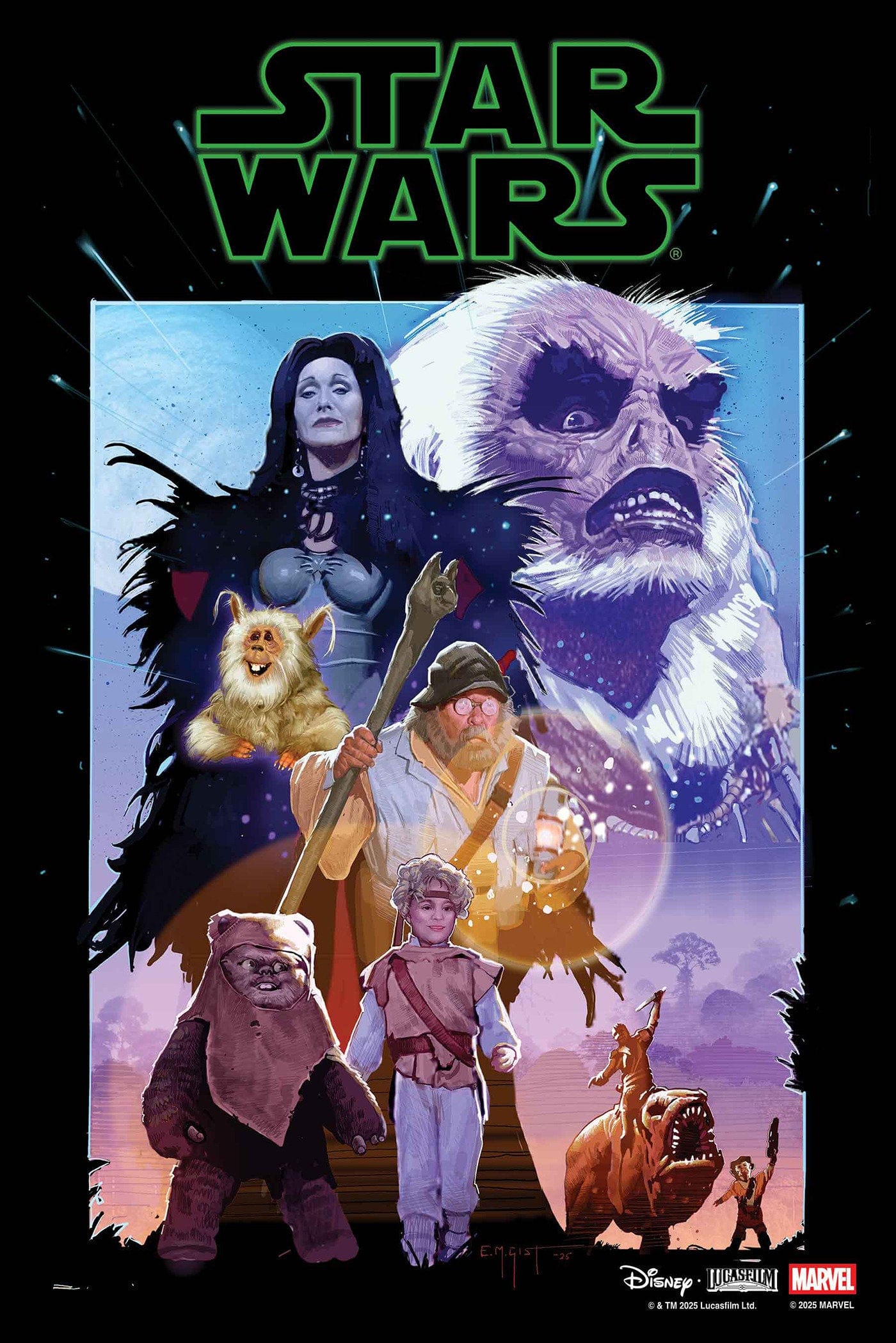 Marvel Comics Star Wars #7 E.M. Gist Battle For Endor 40Th Anniversary Variant