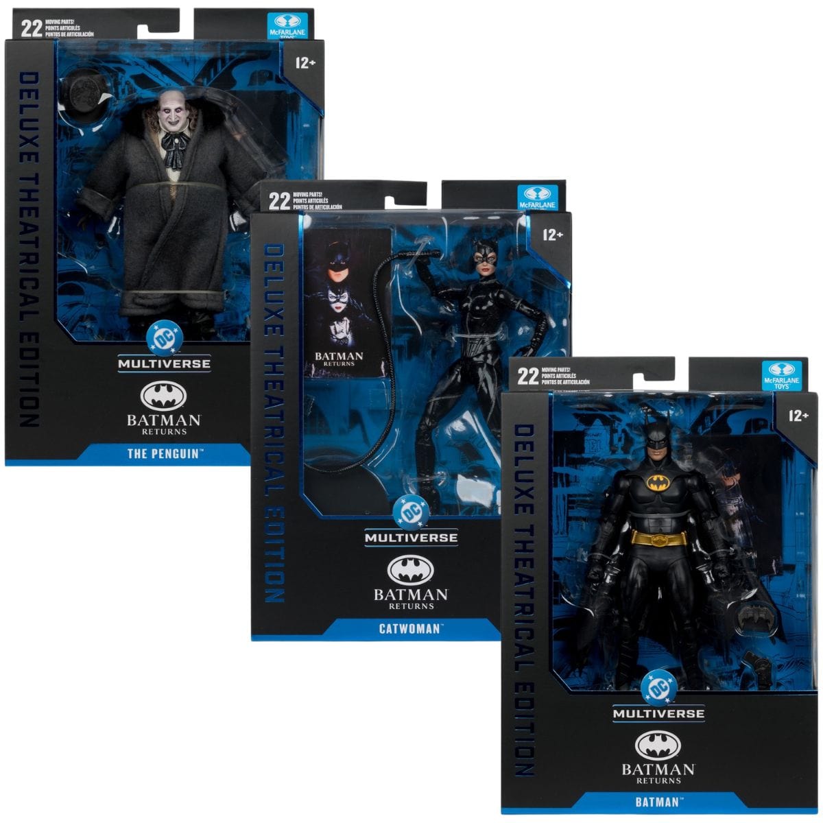 McFarlane Toys DC Multiverse Batman Returns Batman Catwoman The Penguin Deluxe Theatrical Edition Action Figure Set