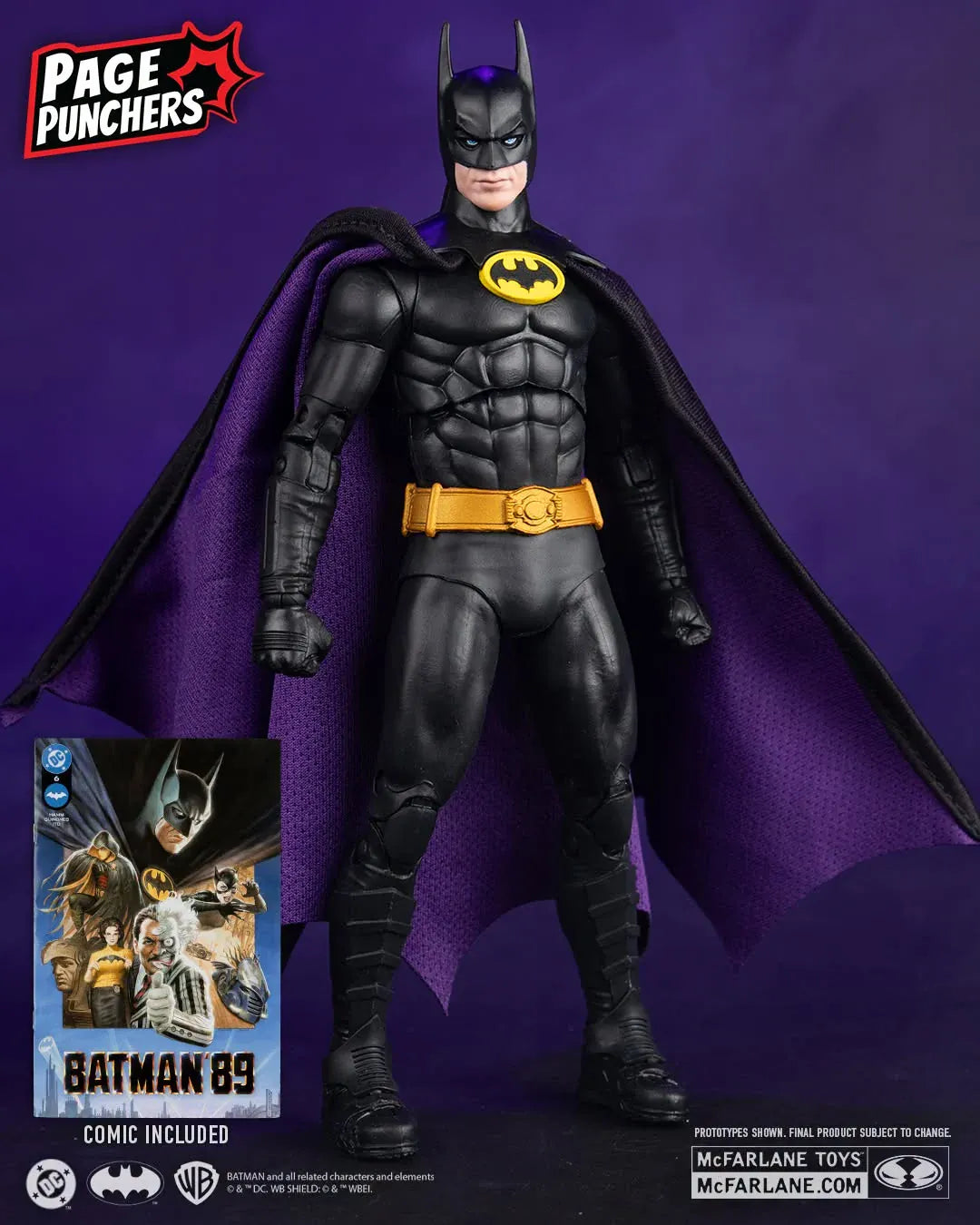 McFarlane Toys DC Page Punchers Batman '89 Batman 7-inch Action Figure with Comic Book