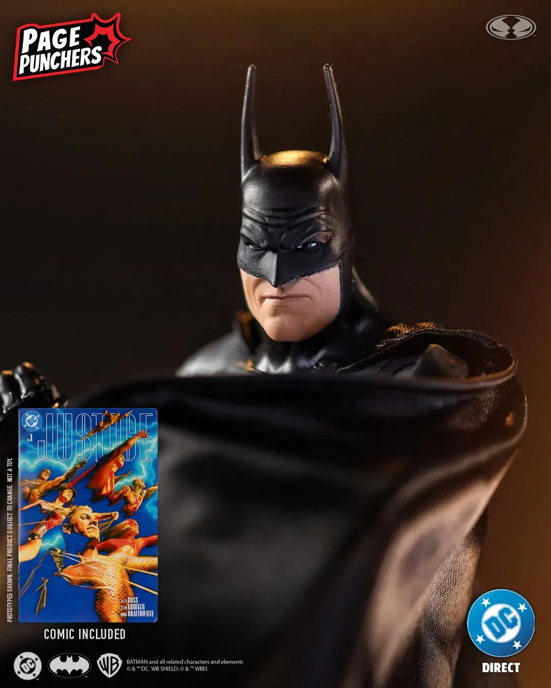 McFarlane Toys DC Page Punchers Justice Batman 7-inch Action Figure with Comic Book