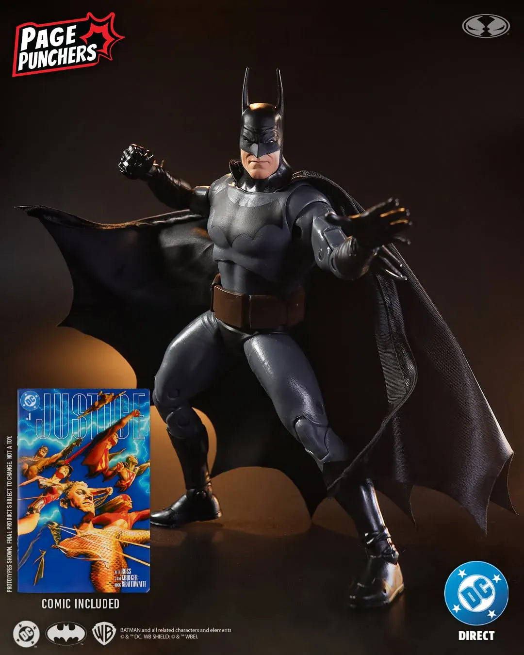 McFarlane Toys DC Page Punchers Justice Batman 7-inch Action Figure with Comic Book