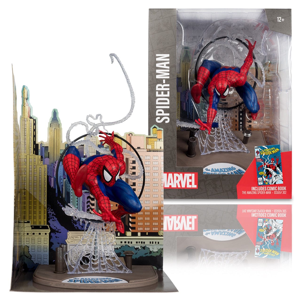 McFarlane Toys Spider-Man The Amazing Spider-Man #301 1:6th Scale Posed Figure with Scene and Comic