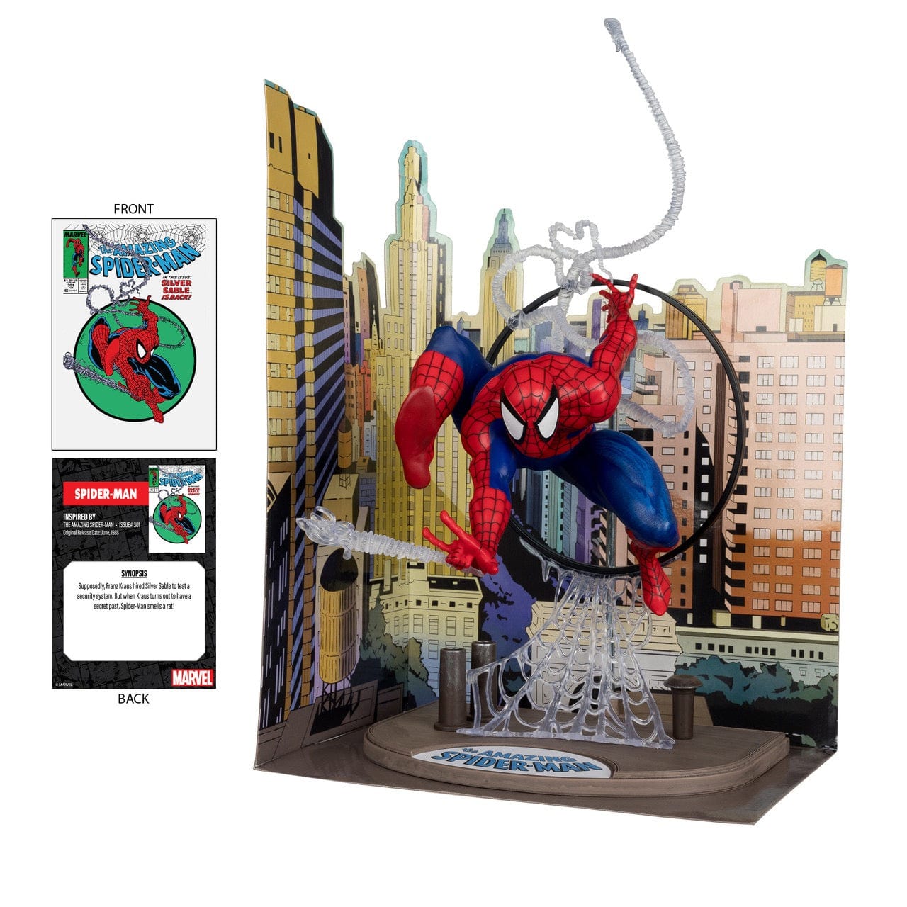 McFarlane Toys Spider-Man The Amazing Spider-Man #301 1:6th Scale Posed Figure with Scene and Comic