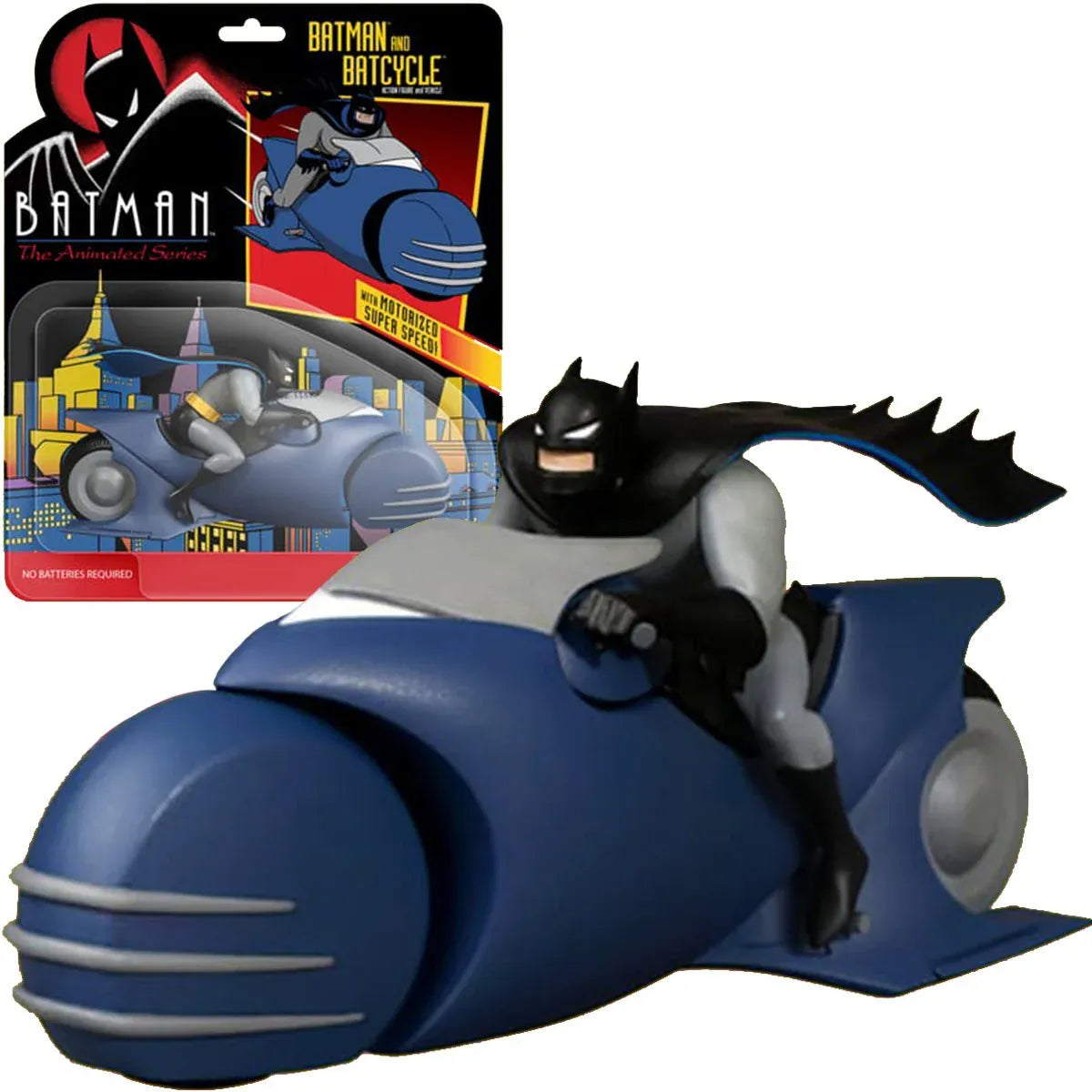 Mezco Toyz 5 Points Batman: The Animated Series Batman and Batcycle Figure Set