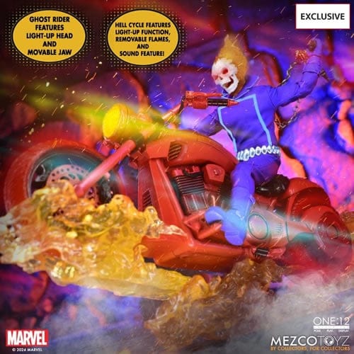 Mezco Toyz One:12 Collective Marvel Ghost Rider & Hell Cycle (Vengeance Edition) Action Figure Set