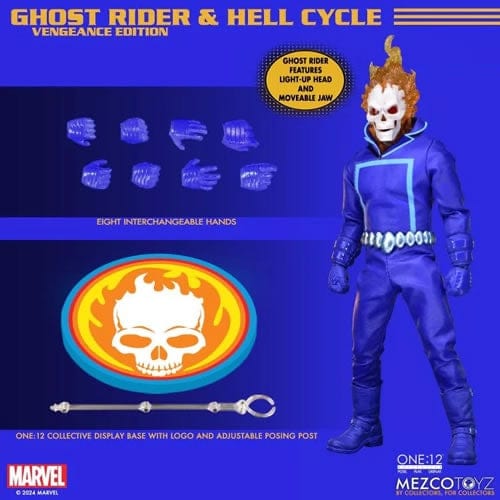 Mezco Toyz One:12 Collective Marvel Ghost Rider & Hell Cycle (Vengeance Edition) Action Figure Set