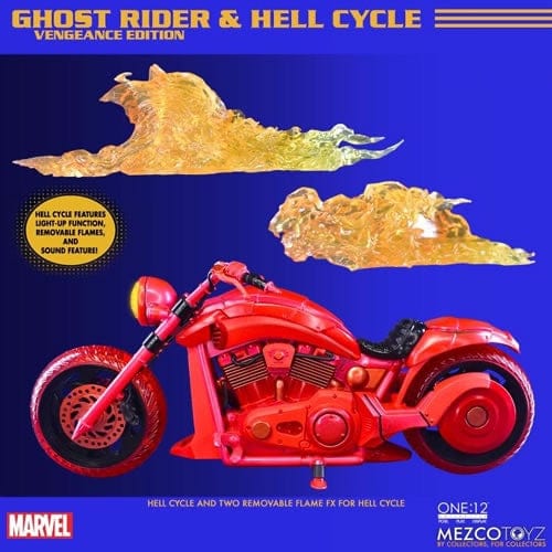 Mezco Toyz One:12 Collective Marvel Ghost Rider & Hell Cycle (Vengeance Edition) Action Figure Set