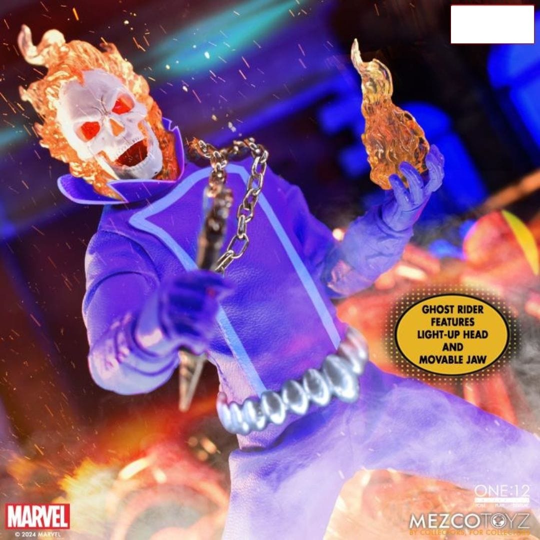 Mezco Toyz One:12 Collective Marvel Ghost Rider & Hell Cycle (Vengeance Edition) Action Figure Set