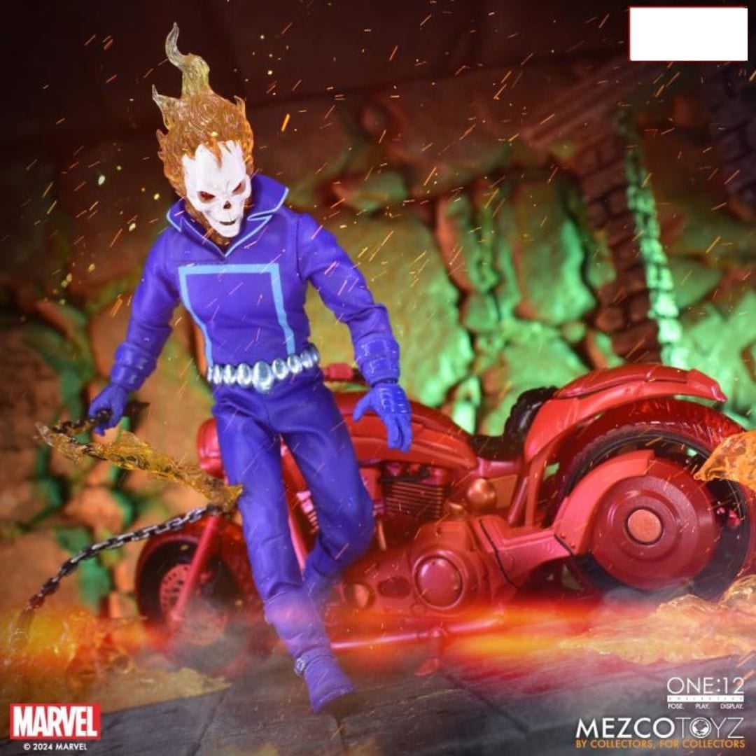 Mezco Toyz One:12 Collective Marvel Ghost Rider & Hell Cycle (Vengeance Edition) Action Figure Set