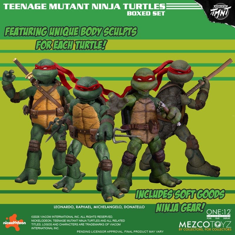 Mezco Toyz One:12 Collective Teenage Mutant Ninja Turtles Boxed Action Figure Set