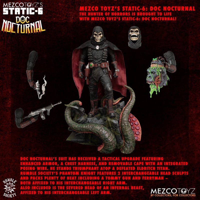 Mezco Toyz Static-6 Rumble Society Doc Nocturnal 1/6 Scale Statue