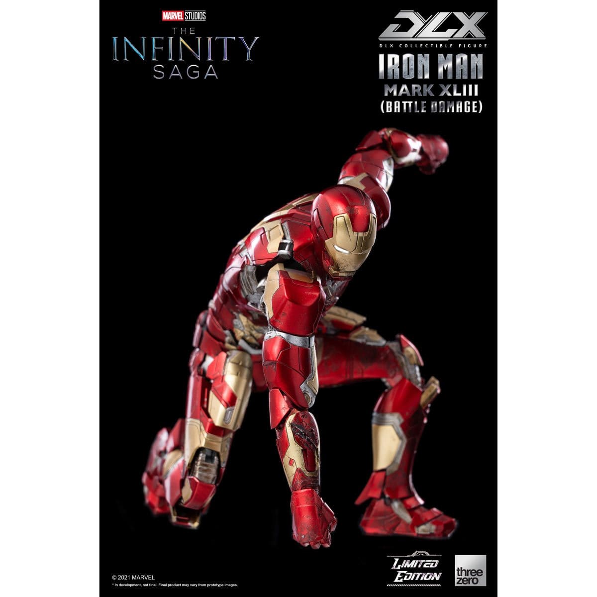 Threezero DLX Avengers: Infinity Saga Iron Man Mark 43 Battle Damage 1/12 Scale Action Figure