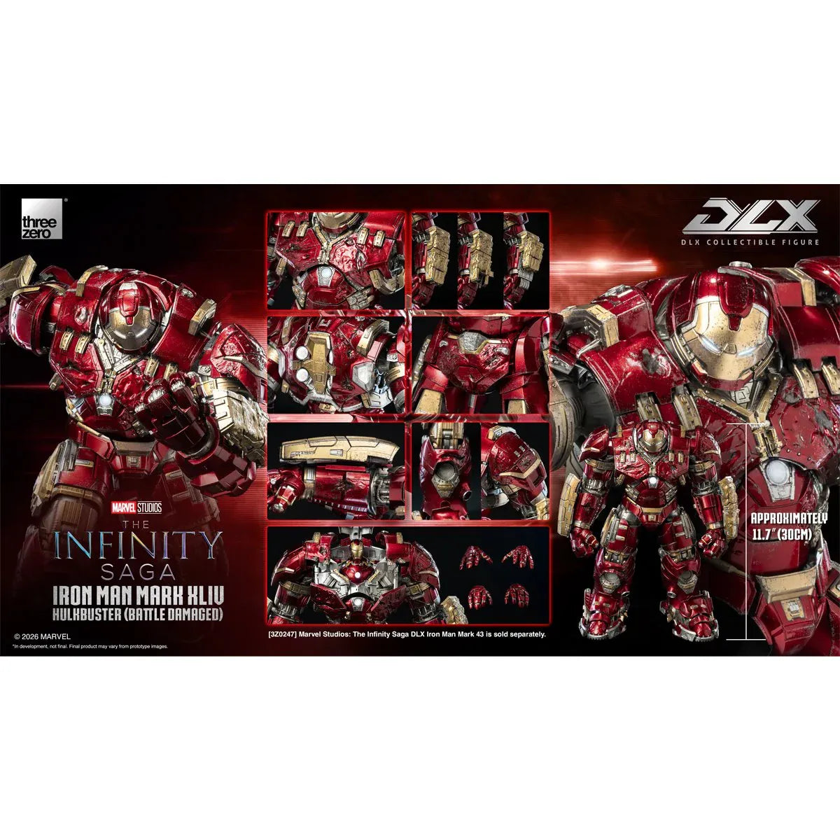 Threezero DLX Marvel Studios: The Infinity Saga Iron Man Mark 44 "Hulkbuster" (Battle Damaged) Action Figure