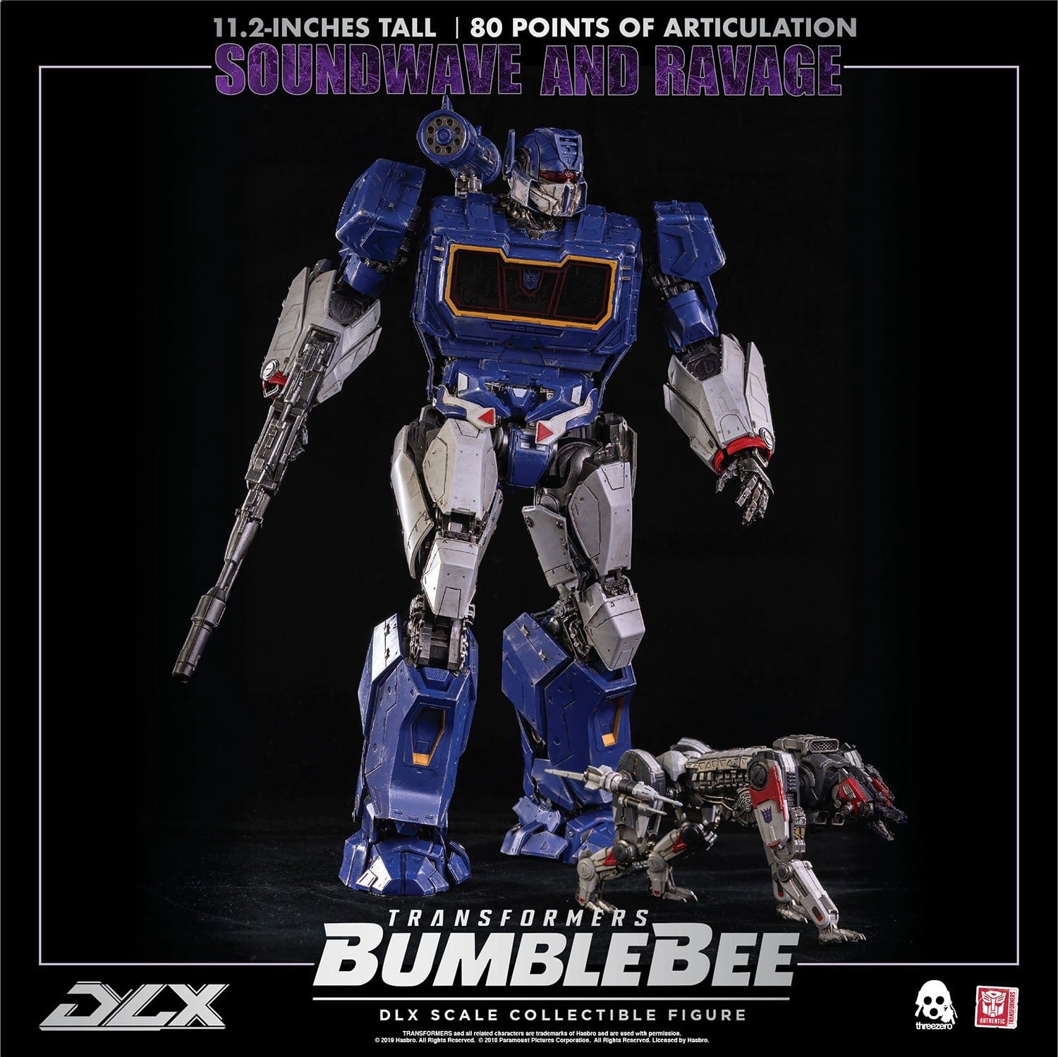 Transformers Bumblebee DLX Soundwave and Ravage Action Figures