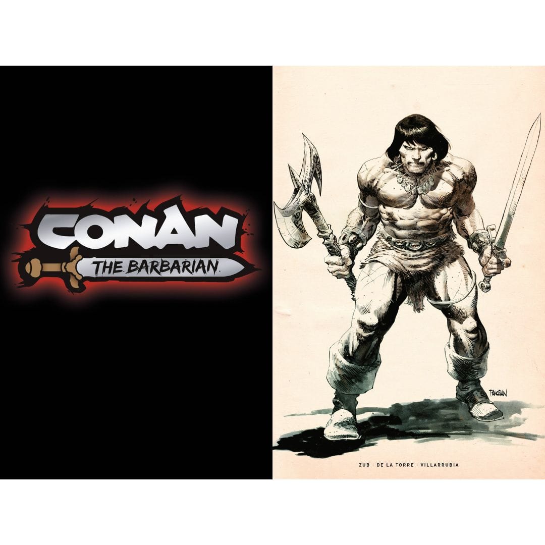 Titan Comics Conan Barbarian #1 3rd Print Foil Logo Dan Panosian Black & White Virgin Variant