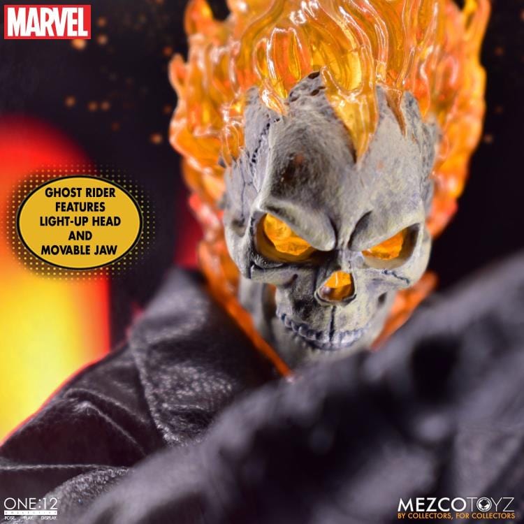 Mezco Toyz One:12 Collective Marvel Ghost Rider & Hell Cycle Action Figure Set